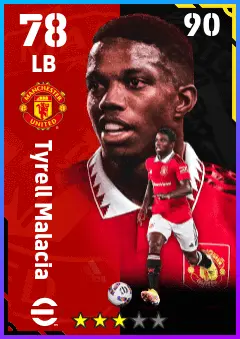 Tyrell Malacia eFootball 2026 player card — 78 OVR LB