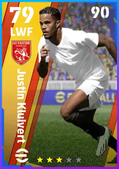 Justin Kluivert eFootball 2026 player card — 79 OVR LWF