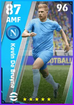 Kevin De Bruyne eFootball 2026 player card — 87 OVR AMF