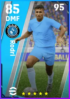 Rodri eFootball 2026 player card — 85 OVR DMF