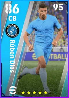 Ruben Dias eFootball 2026 player card — 86 OVR CB