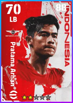 Pratama Arhan eFootball 2026 player card — 70 OVR LB