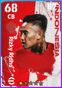 Rizky Ridho eFootball 2026 player card — 68 OVR CB