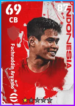 Fachruddin Aryanto eFootball 2026 player card — 69 OVR CB