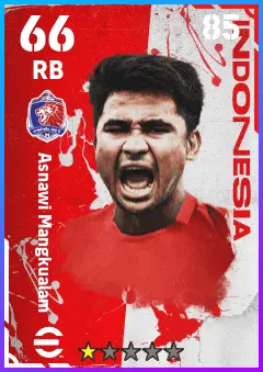 Asnawi Mangkualam eFootball 2026 player card — 66 OVR RB