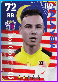 Dion Cools eFootball 2026 player card — 72 OVR RB