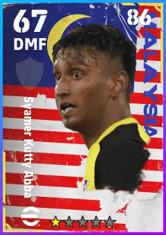 Syamer Kutty Abba eFootball 2026 player card — 67 OVR DMF