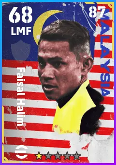 Faisal Halim eFootball 2026 player card — 68 OVR LMF