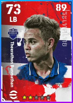 Theerathon Bunmathan eFootball 2026 player card — 73 OVR LB