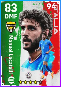 Manuel Locatelli eFootball 2026 player card — 83 OVR DMF