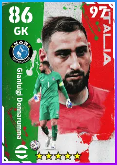 Gianluigi Donnarumma eFootball 2026 player card — 86 OVR GK