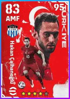 Hakan Calhanoglu eFootball 2026 player card — 83 OVR AMF