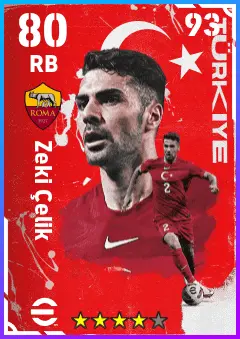 Zeki Celik eFootball 2026 player card — 80 OVR RB