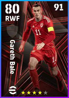 Gareth Bale eFootball 2026 player card — 80 OVR RWF