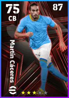 Martin Caceres eFootball 2026 player card — 75 OVR CB