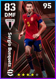 Sergio Busquets eFootball 2026 player card — 83 OVR DMF