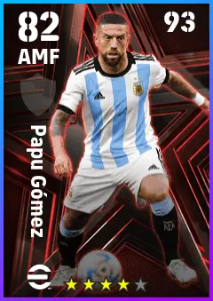 Papu Gomez eFootball 2026 player card — 82 OVR AMF
