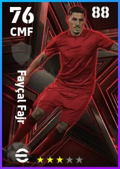 Faycal Fajr eFootball 2026 player card — 76 OVR CMF