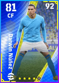Darwin Nunez eFootball 2026 player card — 81 OVR CF
