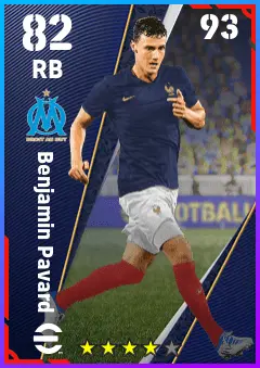 Benjamin Pavard eFootball 2026 player card — 82 OVR RB