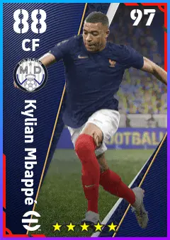 Kylian Mbappe eFootball 2026 player card — 88 OVR CF