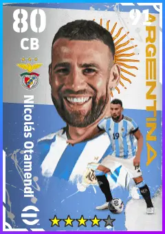 Nicolas Otamendi eFootball 2026 player card — 80 OVR CB