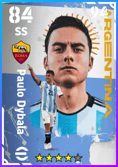 Paulo Dybala eFootball 2026 player card — 84 OVR SS