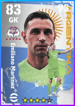 Emiliano Martinez eFootball 2026 player card — 83 OVR GK