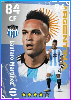 Lautaro Martinez eFootball 2026 player card — 84 OVR CF