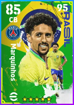 Marquinhos eFootball 2026 player card — 85 OVR CB