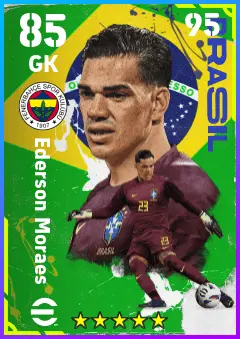 Ederson Moraes eFootball 2026 player card — 85 OVR GK