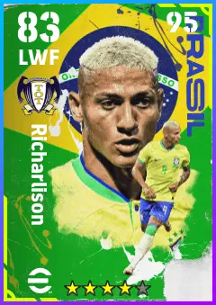 Richarlison eFootball 2026 player card — 83 OVR LWF