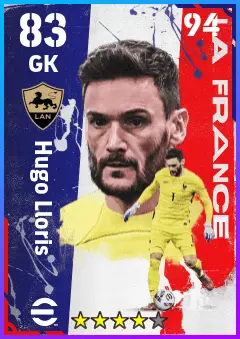 Hugo Lloris eFootball 2026 player card — 83 OVR GK