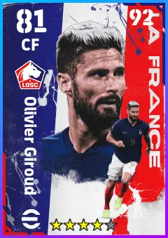 Olivier Giroud eFootball 2026 player card — 81 OVR CF