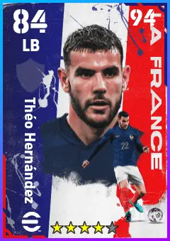 Theo Hernandez eFootball 2026 player card — 84 OVR LB