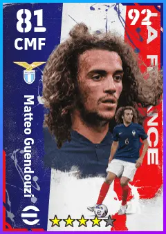 Matteo Guendouzi eFootball 2026 player card — 81 OVR CMF