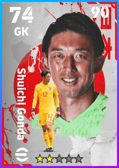 Shuichi Gonda eFootball 2026 player card — 74 OVR GK