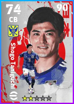 Shogo Taniguchi eFootball 2026 player card — 74 OVR CB