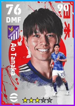 Ao Tanaka eFootball 2026 player card — 76 OVR DMF