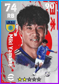 Miki Yamane eFootball 2026 player card — 74 OVR RB