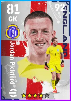Jordan Pickford eFootball 2026 player card — 81 OVR GK