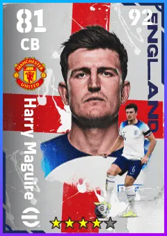 Harry Maguire eFootball 2026 player card — 81 OVR CB