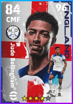 Jude Bellingham eFootball 2026 player card — 84 OVR CMF
