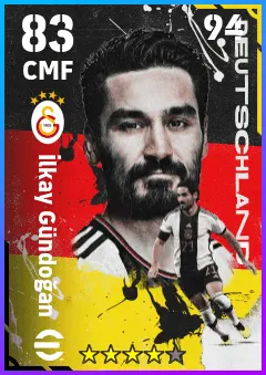 Ilkay Gundogan eFootball 2026 player card — 83 OVR CMF