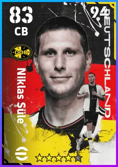 Niklas Sule eFootball 2026 player card — 83 OVR CB