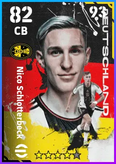Nico Schlotterbeck eFootball 2026 player card — 82 OVR CB