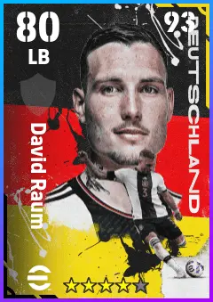 David Raum eFootball 2026 player card — 80 OVR LB