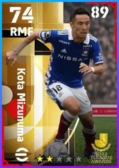 Kota Mizunuma eFootball 2026 player card — 74 OVR RMF