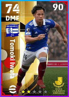 Tomoki Iwata eFootball 2026 player card — 74 OVR DMF