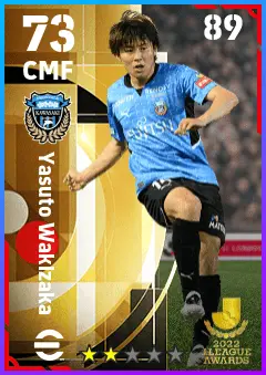 Yasuto Wakizaka eFootball 2026 player card — 73 OVR CMF